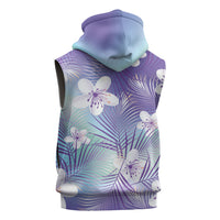 Purple Aloha Hawaiian Sleeveless Hoodie Tropical Flower Palm Leaf Pattern LT19 - Polynesian Pride