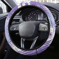 Purple Aloha Hawaiian Steering Wheel Cover Tropical Flower Palm Leaf Pattern LT19 - Polynesian Pride