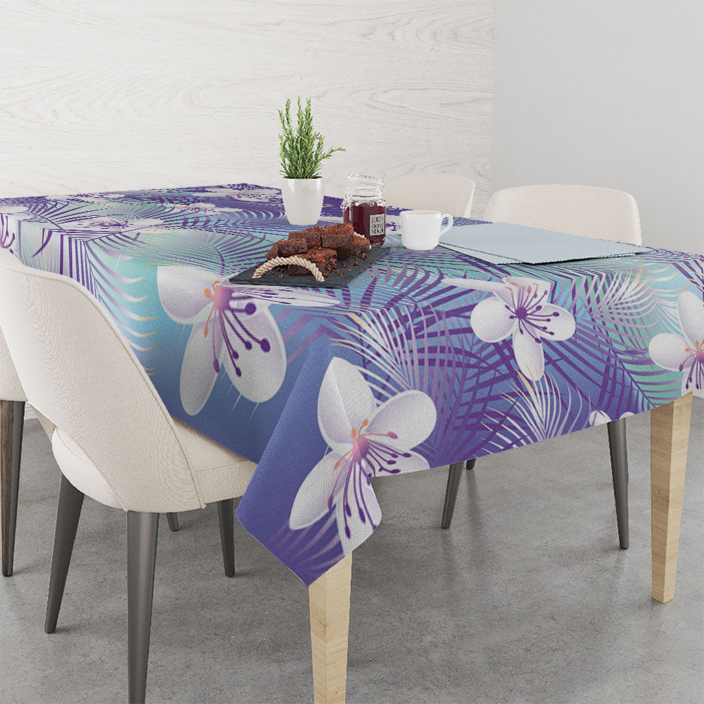 Purple Aloha Hawaiian Tablecloth Tropical Flower Palm Leaf Pattern LT19 - Polynesian Pride