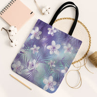 Purple Aloha Hawaiian Tote Bag Tropical Flower Palm Leaf Pattern LT19 Black Strap One Size Purple - Polynesian Pride