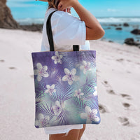 Purple Aloha Hawaiian Tote Bag Tropical Flower Palm Leaf Pattern LT19 - Polynesian Pride