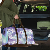 Purple Aloha Hawaiian Travel Bag Tropical Flower Palm Leaf Pattern LT19 - Polynesian Pride