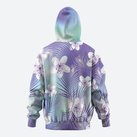 Purple Aloha Hawaiian Zip Hoodie Tropical Flower Palm Leaf Pattern LT19 - Polynesian Pride