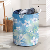 Blue Aloha Hawaiian Laundry Basket Tropical Flower Palm Leaf Pattern LT19 Blue - Polynesian Pride