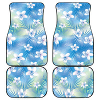 Blue Aloha Hawaiian Car Mats Tropical Flower Palm Leaf Pattern LT19 - Polynesian Pride