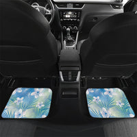 Blue Aloha Hawaiian Car Mats Tropical Flower Palm Leaf Pattern LT19 Set 2pcs - Back Blue - Polynesian Pride