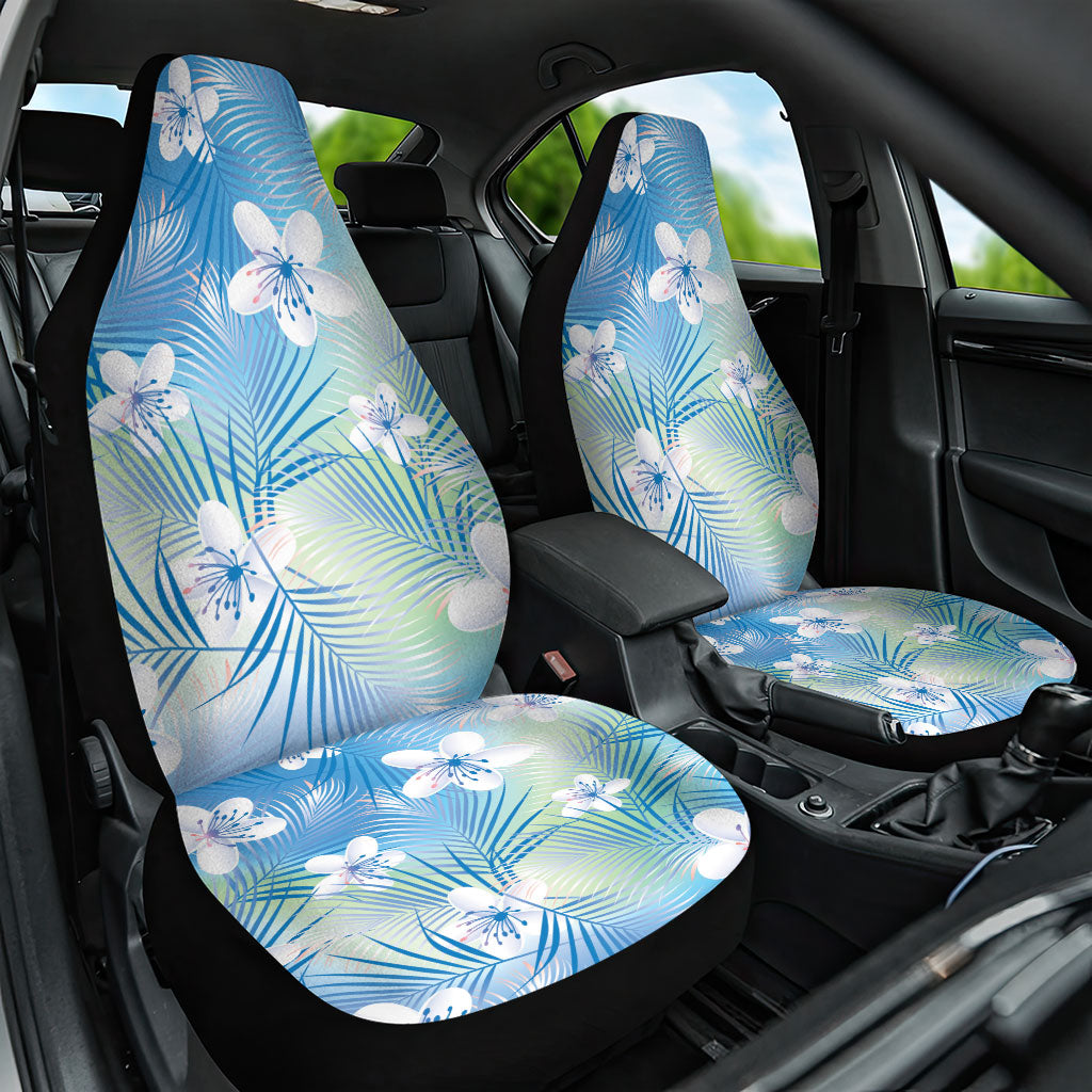 Blue Aloha Hawaiian Car Seat Cover Tropical Flower Palm Leaf Pattern LT19 One Size Blue - Polynesian Pride