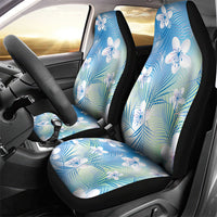 Blue Aloha Hawaiian Car Seat Cover Tropical Flower Palm Leaf Pattern LT19 - Polynesian Pride