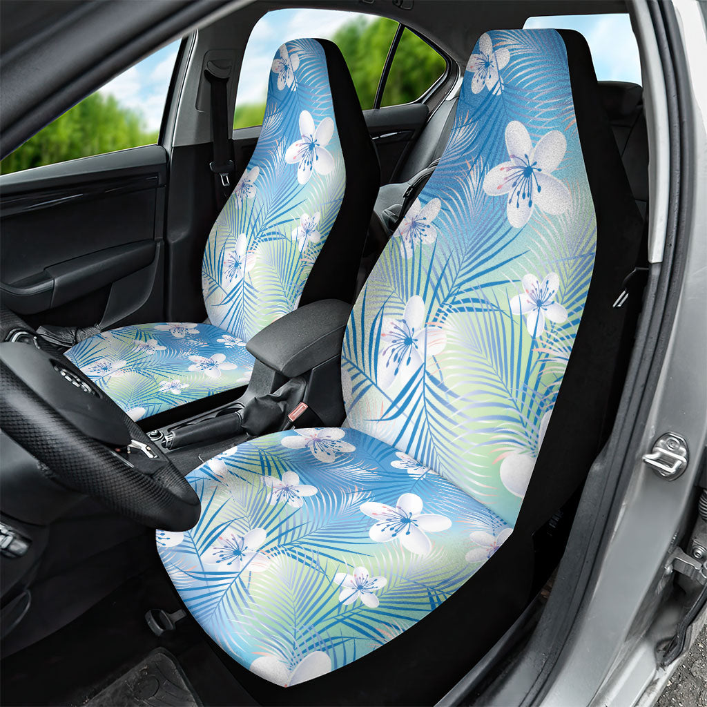 Blue Aloha Hawaiian Car Seat Cover Tropical Flower Palm Leaf Pattern LT19 - Polynesian Pride