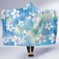 Blue Aloha Hawaiian Hooded Blanket Tropical Flower Palm Leaf Pattern LT19 One Size Blue - Polynesian Pride