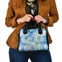Blue Aloha Hawaiian Shoulder Handbag Tropical Flower Palm Leaf Pattern LT19 - Polynesian Pride