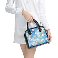 Blue Aloha Hawaiian Shoulder Handbag Tropical Flower Palm Leaf Pattern LT19 - Polynesian Pride