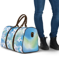 Blue Aloha Hawaiian Travel Bag Tropical Flower Palm Leaf Pattern LT19 - Polynesian Pride