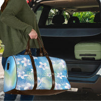 Blue Aloha Hawaiian Travel Bag Tropical Flower Palm Leaf Pattern LT19 - Polynesian Pride