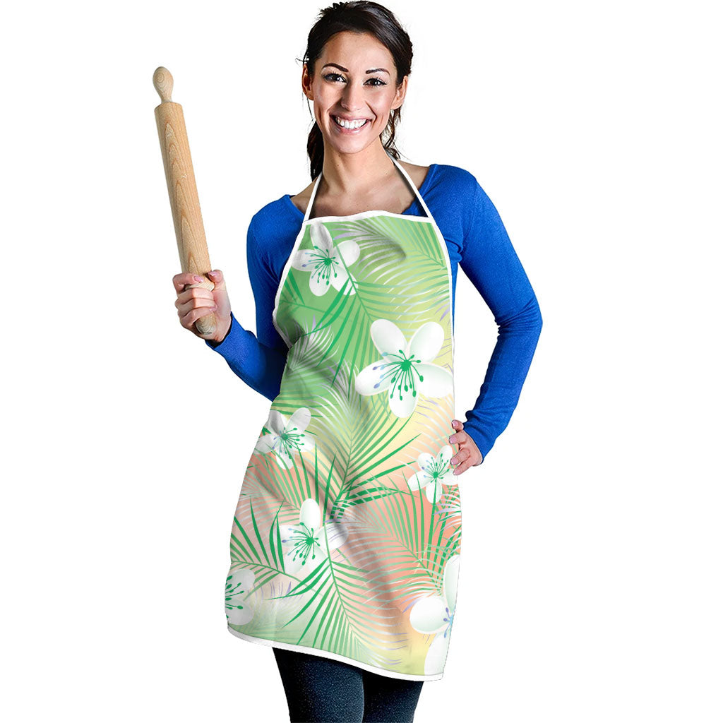 Green Aloha Hawaiian Apron Tropical Flower Palm Leaf Pattern LT19 - Polynesian Pride