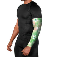 Green Aloha Hawaiian Arm Sleeves Tropical Flower Palm Leaf Pattern LT19 - Polynesian Pride