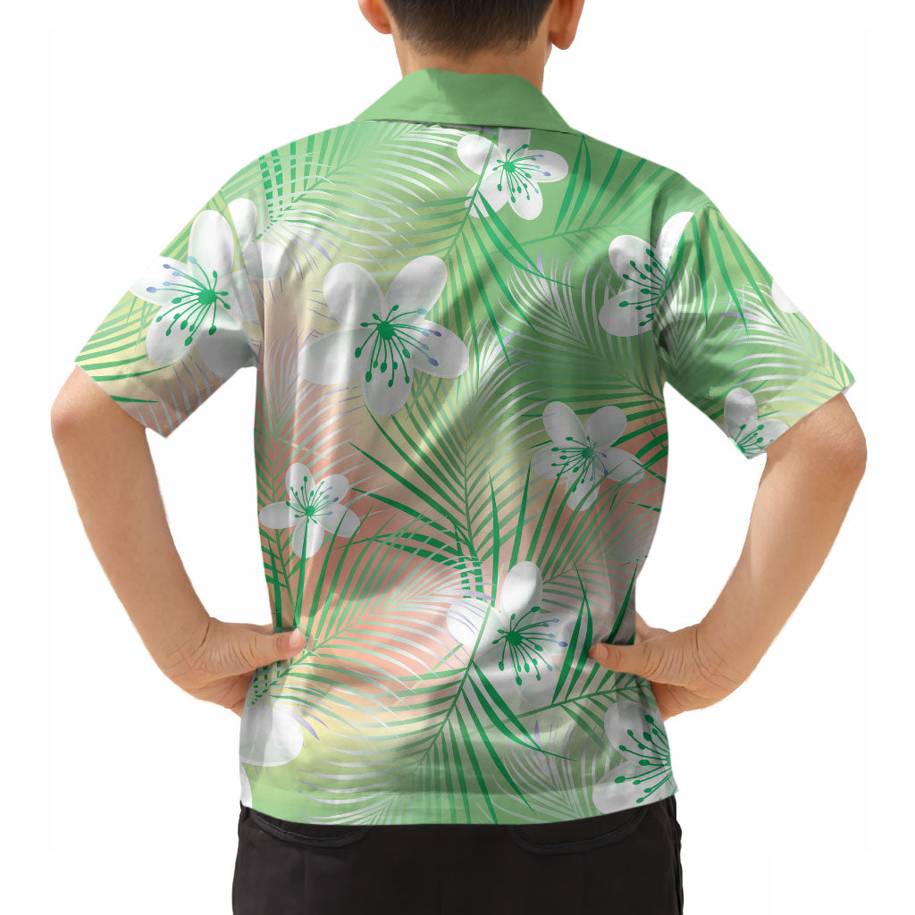 Green Aloha Hawaiian Hawaiian Shirt Tropical Flower Palm Leaf Pattern LT19 - Polynesian Pride