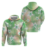 Green Aloha Hawaiian Hoodie Tropical Flower Palm Leaf Pattern LT19 - Polynesian Pride