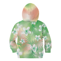Green Aloha Hawaiian Kid Hoodie Tropical Flower Palm Leaf Pattern LT19 - Polynesian Pride