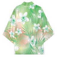 Green Aloha Hawaiian Kimono Tropical Flower Palm Leaf Pattern LT19 - Polynesian Pride