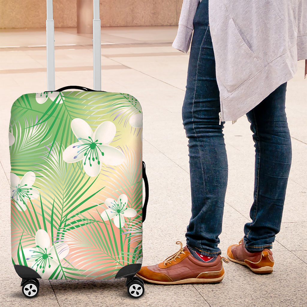 Green Aloha Hawaiian Luggage Cover Tropical Flower Palm Leaf Pattern LT19 Green - Polynesian Pride