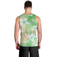 Green Aloha Hawaiian Men Tank Top Tropical Flower Palm Leaf Pattern LT19 - Polynesian Pride