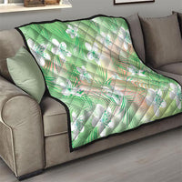 Green Aloha Hawaiian Quilt Tropical Flower Palm Leaf Pattern LT19 - Polynesian Pride