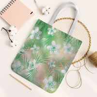 Green Aloha Hawaiian Tote Bag Tropical Flower Palm Leaf Pattern LT19 White Strap One Size Green - Polynesian Pride