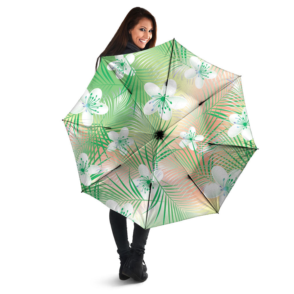 Green Aloha Hawaiian Umbrella Tropical Flower Palm Leaf Pattern LT19 - Polynesian Pride