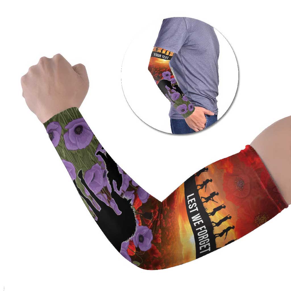 Personalised ANZAC Day Arm Sleeves Remembering the Animals of War LT19 Set of 2 Purple - Polynesian Pride