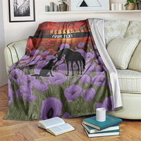 Personalised ANZAC Day Blanket Remembering the Animals of War LT19 Purple - Polynesian Pride