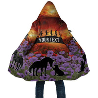 Personalised ANZAC Day Cloak Remembering the Animals of War LT19 Unisex Purple - Polynesian Pride