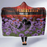 Personalised ANZAC Day Hooded Blanket Remembering the Animals of War LT19 One Size Purple - Polynesian Pride