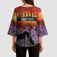Personalised ANZAC Day Kimono Sleeve Blouse Remembering the Animals of War LT19 - Polynesian Pride