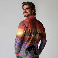 Personalised ANZAC Day Long Sleeve Polo Shirt Remembering the Animals of War LT19 - Polynesian Pride