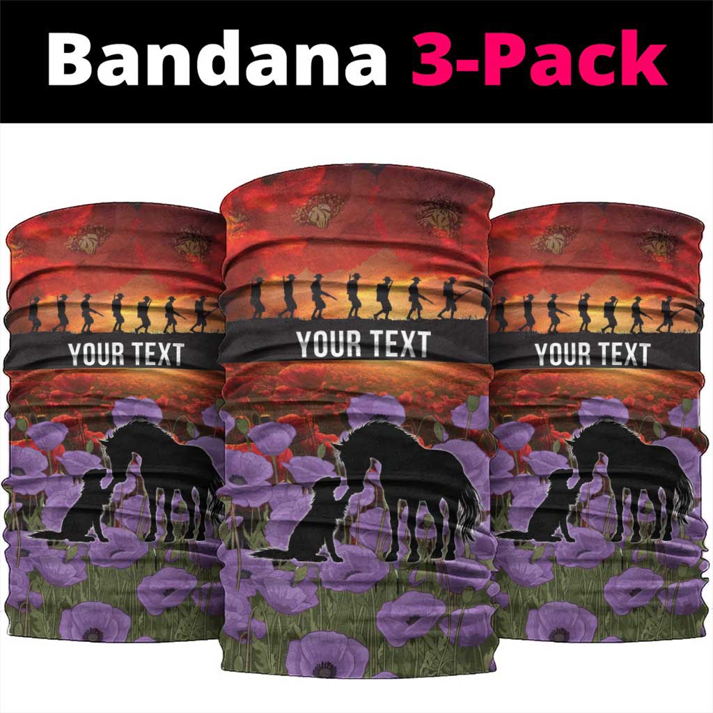 Personalised ANZAC Day Neck Gaiter Remembering the Animals of War LT19 package One Size: 25*50cm Purple - Polynesian Pride