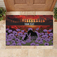 Personalised ANZAC Day Rubber Doormat Remembering the Animals of War LT19 Purple - Polynesian Pride