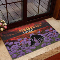 Personalised ANZAC Day Rubber Doormat Remembering the Animals of War LT19 - Polynesian Pride