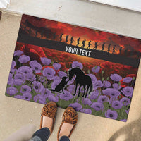 Personalised ANZAC Day Rubber Doormat Remembering the Animals of War LT19 - Polynesian Pride