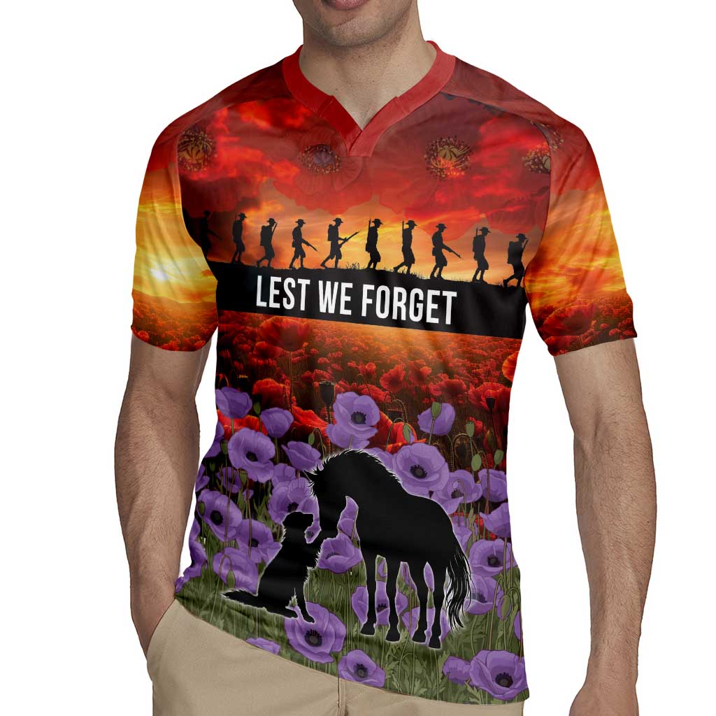 Personalised ANZAC Day Rugby Jersey Remembering the Animals of War LT19 - Polynesian Pride