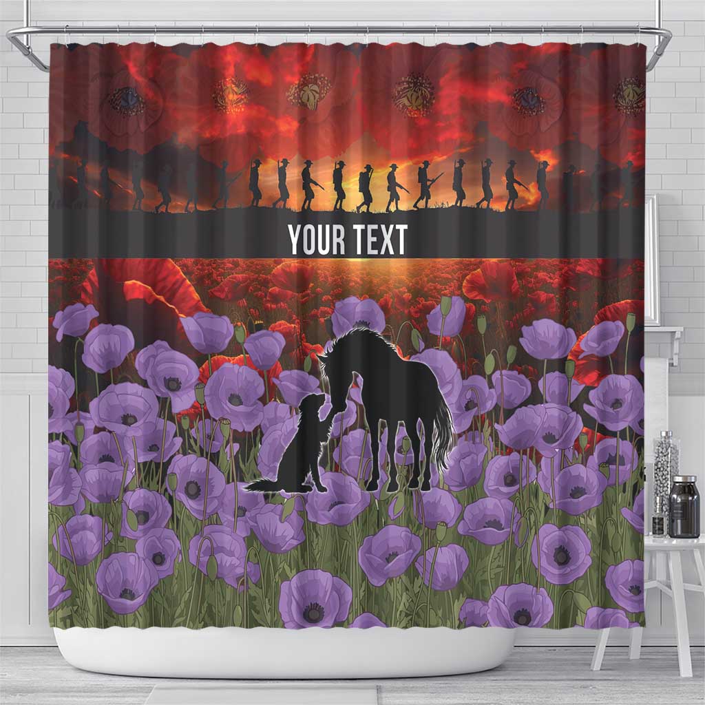 Personalised ANZAC Day Shower Curtain Remembering the Animals of War LT19 - Polynesian Pride