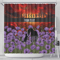 Personalised ANZAC Day Shower Curtain Remembering the Animals of War LT19 - Polynesian Pride