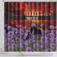 Personalised ANZAC Day Shower Curtain Remembering the Animals of War LT19 - Polynesian Pride