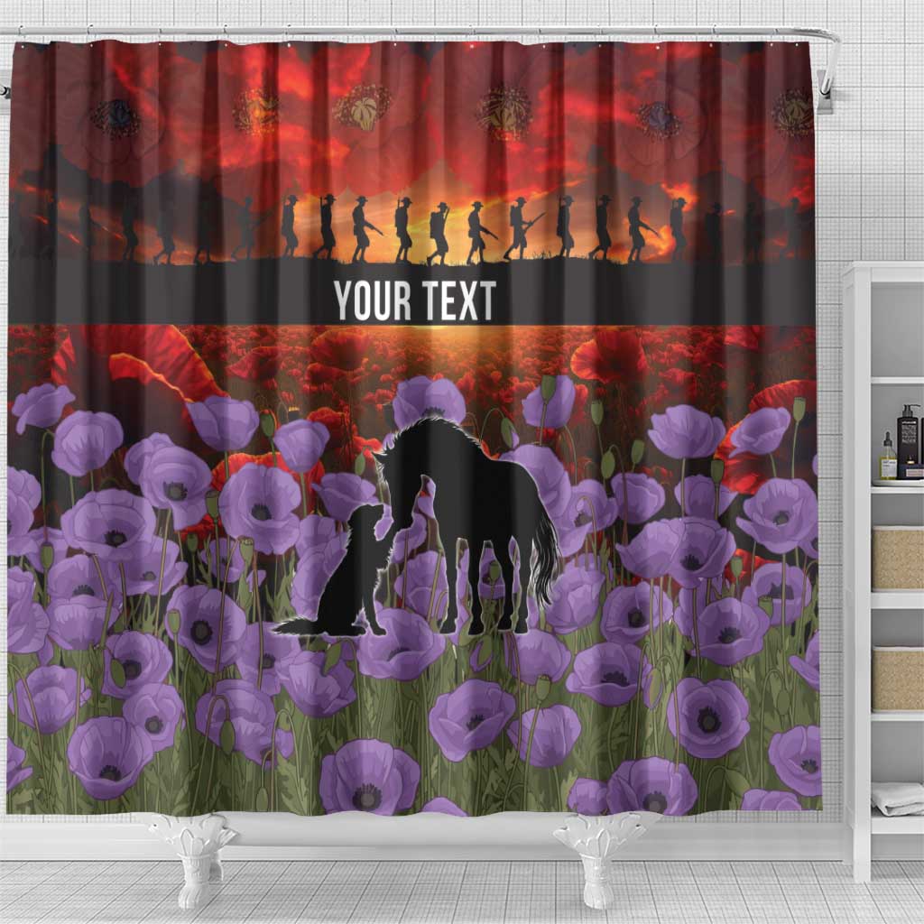 Personalised ANZAC Day Shower Curtain Remembering the Animals of War LT19 - Polynesian Pride