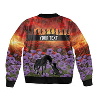 Personalised ANZAC Day Sleeve Zip Bomber Jacket Remembering the Animals of War LT19 - Polynesian Pride