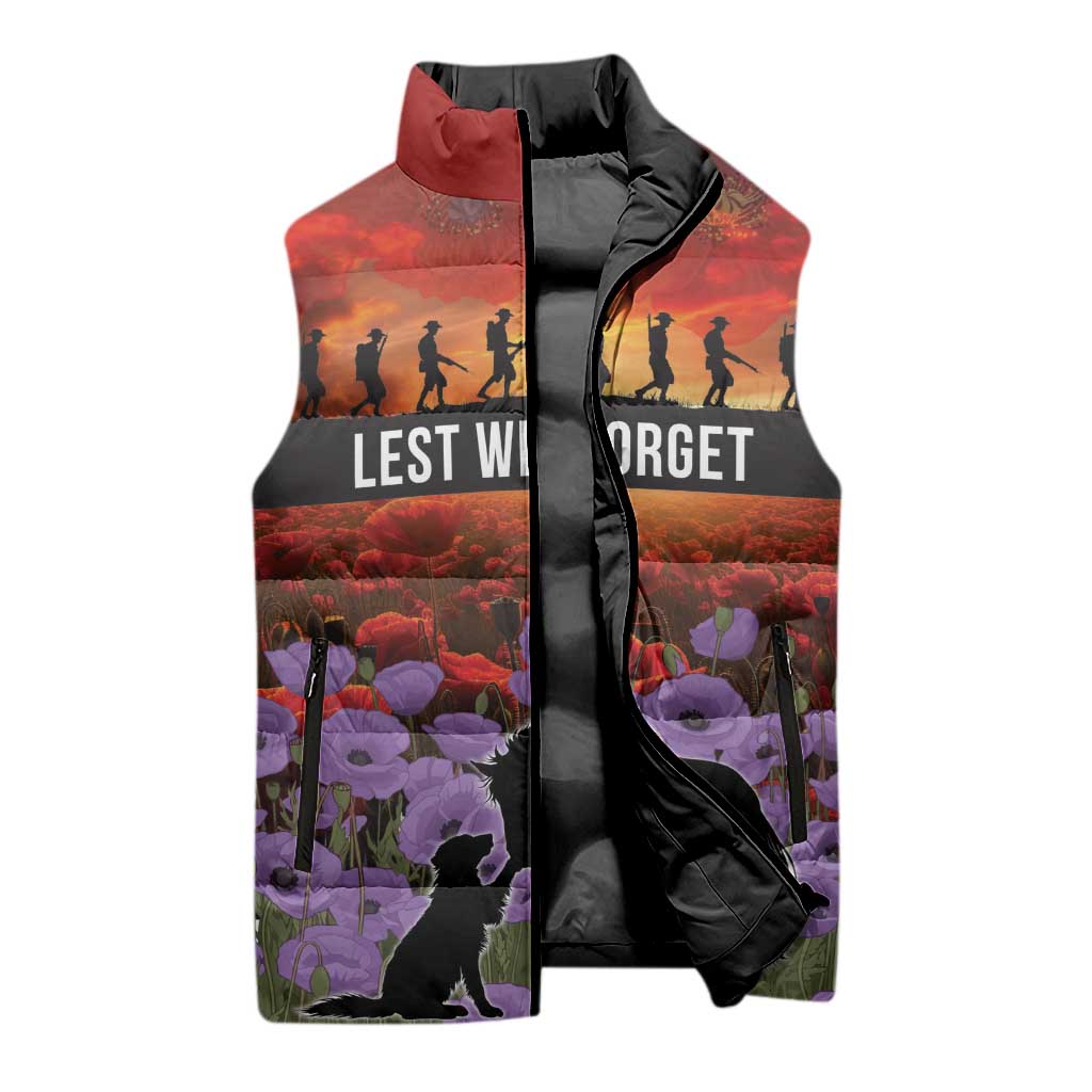 Personalised ANZAC Day Sleeveless Puffer Jacket Remembering the Animals of War LT19 - Polynesian Pride