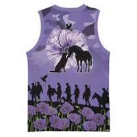 ANZAC Day Basketball Jersey Lest We Forget the Animals Too LT19 - Polynesian Pride