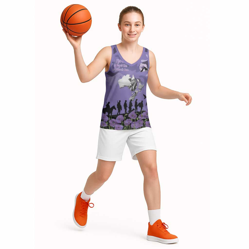 ANZAC Day Basketball Jersey Lest We Forget the Animals Too LT19 - Polynesian Pride