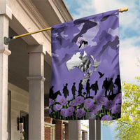 ANZAC Day Garden Flag Lest We Forget the Animals Too LT19 House Flag Purple - Polynesian Pride