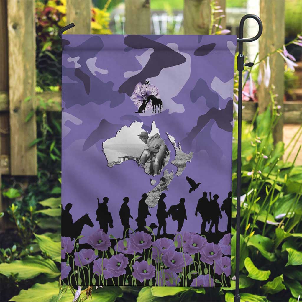 ANZAC Day Garden Flag Lest We Forget the Animals Too LT19 Garden Flag Purple - Polynesian Pride